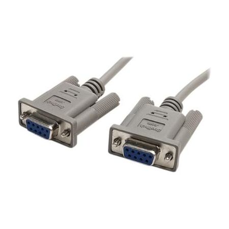 StarTech 10' DB9 RS232 Serial Female to Female Null Modem Cable (Gray) - SCNM9FF