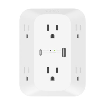 Belkin Surge Protector - 8 Outlets, 6ft Cord (SRA008P6TT)