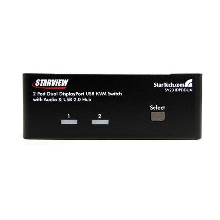 StarTech 2-Port Dual DisplayPort USB KVM Switch with Audio & USB 2.0 Hub - SV231DPDDUA