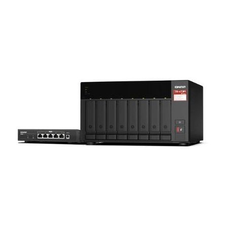 QNAP TS-873A-SW5T-US 8-Bay NAS Enclosure with QSW-1105-5T Network Switch