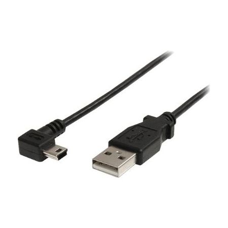 StarTech USB 2.0 Type-A Male to Right-Angle Mini-B Male Cable (3', Black) - USB2HABM3RA