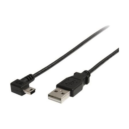 StarTech USB 2.0 Type-A Male to Right-Angle Mini-B Male Cable (6', Black) - USB2HABM6RA