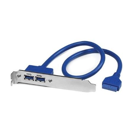 StarTech 2-Port USB 3.0 A Female Slot Plate Adapter (Blue) - USB3SPLATE