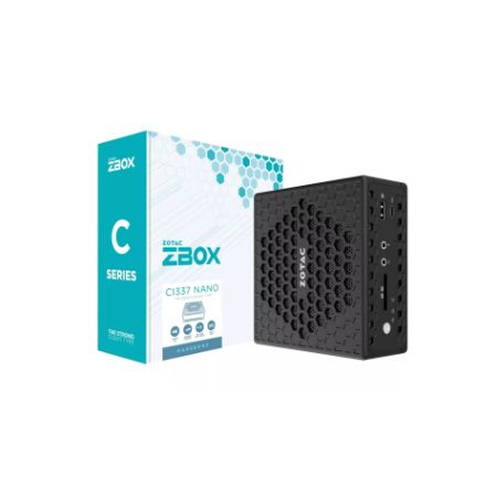 ZOTAC ZBOX CI337 Nano Mini PC – Intel Core i3, 4GB RAM, 120GB SSD, Fanless Design, Ultra-Compact, Ideal for Home Office and Media Centers